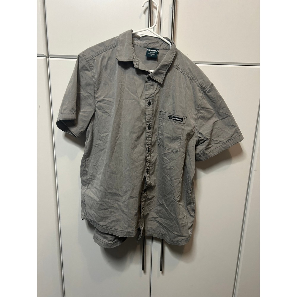 Wolverine Mens XL Gray Short Sleeve Button Down Work Shirt Pocket Casual Utility